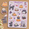 Black Cat Halloween Sticker Sheet