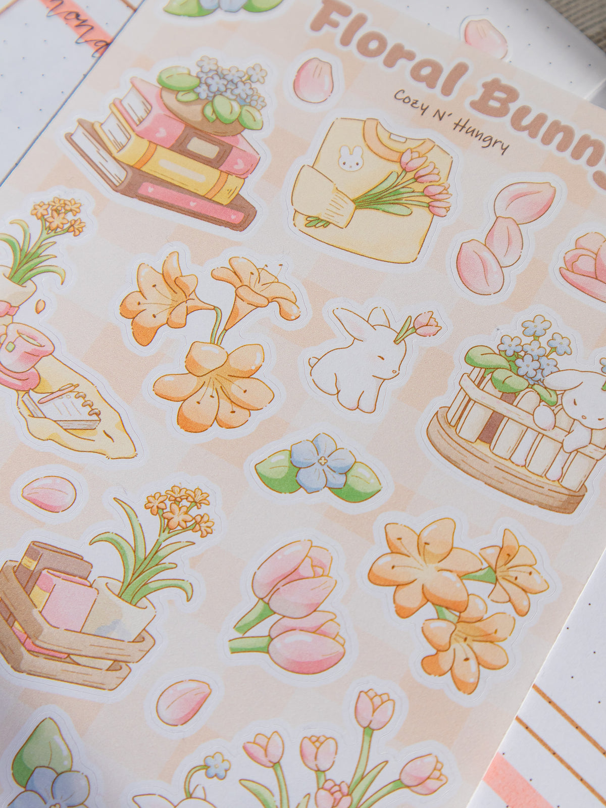 Floral Bunny Sticker Sheet